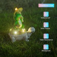 Turtle Solar Lights Outdoors Garden Statue Lawn Ornaments Turtle Frog Solar Garden Statues With Mushroom Solar Lights Gifts For