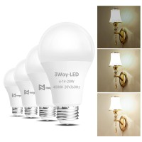 Noger 3 Way Light Bulbs A19 (4 Pack), 30 70 100W Equivalent, 4000K Natural White, 3 Way E26 Light Bulbs For Reading, 500-1200-1600Lm