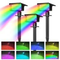 56 Led Solar Spot Lights Outdoor, Nipify 8 Modes/3 Pack Color Changing Solar Spotlights Outdoor Waterproof Ip65, Multicolored Solar Landscape Lights For Pathway Yard Garden Patio Tree