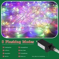 Faculx Waterfall String Lights Outdoor Christmas Decorations 344 Led 11.4 Ft, 9 String, 8 Modes With Remote Control For Indoor Christmas Outdoor Decor, Wedding Party Festive Xmas Celebrations