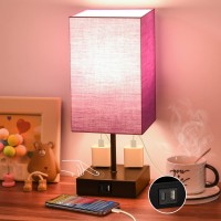 Sailstar Upgraded Bedside Lamps With Usb C+A Charging Ports & 2Ac Outlets, Purple Table Lamp For Bedroom, 3 Way Dimmable Touch Lamp, Small Space Nightstand Lamp For End Table, Bulb Included