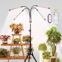 Wtintell Led Grow Lights For Indoor Plants,Led Plant Grow Light With Stand,Led Full Spectrum,10 Dimmable Levels,3 Modes Timing,Tripod Adjustable 15-72 Inch.