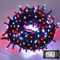 Yeguo 200 Led Christmas Lights Outdoor Waterproof, Red And White String Lights Indoor, 8 Modes 66Ft Green Wire Twinkle Tree Lights Plug In For Holiday