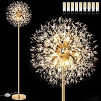 Beslowe 69 Crystal Floor Lamp For Living Room Modern Standing Lamp With 738Pcs K9 Crystals Tall Lamp Pole Light For Bedroom