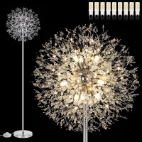 Beslowe 69 Crystal Floor Lamp For Living Room Modern Standing Lamp With 738Pcs K9 Crystals Tall Lamp Pole Light For Bedroom