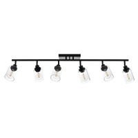 Melucee Ceiling Track Lighting Kits 6 Light Bathroom Light Fixtures Wall Mount With Flexibly Rotatable Light Head Modern Black