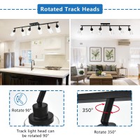 Melucee Ceiling Track Lighting Kits 6 Light Bathroom Light Fixtures Wall Mount With Flexibly Rotatable Light Head Modern Black