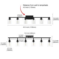 Melucee Ceiling Track Lighting Kits 6 Light Bathroom Light Fixtures Wall Mount With Flexibly Rotatable Light Head Modern Black