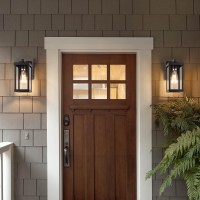 Mirrea 11 Classic Outdoor Wall Sconce 1 Light In Matte Black Rectangular Metal Frame And Clear Glass Shade Waterproof Porch Li