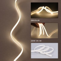 Benlun Ac 110V Cob Led Strip Light Outdoor Waterproof 656Ft 4000K Natural White Super Bright 200W Led Rope Lights Ip65 Flexib