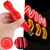 2 Pcs Neon Light Cutter, Split Neon Lamp Silicone Strip Hand Tool, Shockproof Straight And Curved Neon Strip Trimming Hand Tool Portable Engraving Cutting Tool For Neon Light