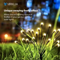 Viirkuja Firefly Decorative Garden Lights Pack Of 2 Solar Garden Lights For Outdoor Spaces Warm White Lighting For Landscap