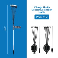 Viirkuja Firefly Decorative Garden Lights Pack Of 2 Solar Garden Lights For Outdoor Spaces Warm White Lighting For Landscap