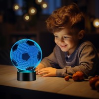 Linkax Soccer Gifts For Kids Boys Girls, Birthday Gifts For Boys, Toys For Ages 8-13, Light Up Soccer Ball 3D Illusion Night Light With 16 Color Changing, Soccer Accessories Stuff Gifts For Sport Fan