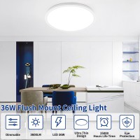 Moonsea 158 Inch Dimmable Led Flush Mount Ceiling Light With Remote 36W Low Profile Modern Led Surface Mount Ceiling Light Ult