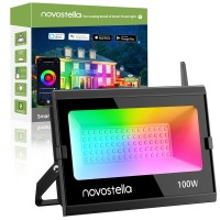 Novostella 100W Smart Led Flood Lights Rgb Secondgeneration Wifi Outdoor Dimmable Color Changing Stage Light Ip66 Waterproof