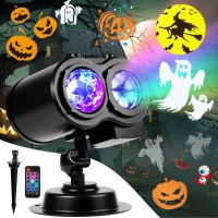 Fliti Brighter Halloween Decorations Projector Lights And Christmas Projector Outdoor 2024 Upgrade 19 Hd Effects 3D Ocean Wave