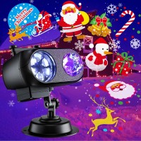 Brighter Christmas Decorations Projector Lights Outdoor 2023 Upgrade, Display 8 Patterns At A Time, 8 Themes Holiday Projector Light Show Outdoor