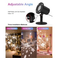 Aandz Christmas Snowflake Projector Light, Hd Dynamic Led Snow Lights Projection, Ip65 Waterproof Outdoor Indoor Holiday Projection Lamp Decoration For Xmas Holiday, New Year, House, Party