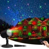 Christmas Laser Projector Lights, Ip65 Waterproof Laser Light With Rf Control, Red And Green Christmas Decorative Patterns Stage Light Projectors For Indoor Outdoor Garden Patio Wall Parties Xmas Deco