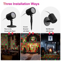 Christmas Laser Projector Lights, Ip65 Waterproof Laser Light With Rf Control, Red And Green Christmas Decorative Patterns Stage Light Projectors For Indoor Outdoor Garden Patio Wall Parties Xmas Deco