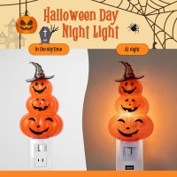 Meonum Halloween 3 Pumpkin Night Light Plug Into Wall Bright Orange Pumpkin Fall Seasonal Light Powered By C7 Led Bulb Decorati