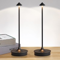 Ljxiioo Rechargeable Cordless Table Lamp,Led Desk Lamp,4000Mah Battery Operated Portable Table Light,Touch Stepless Dimming Table Lamps For Restaurant/Bar/Indoor/Outdoor (Black-2Pc)