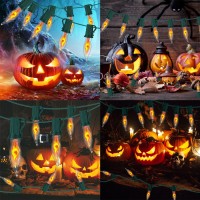 Pasuto Halloween Decorations Lights Flickering Flame String Lights 10 Feet Flame String Lights Fire Lights String For Christmas