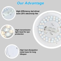 Dllt 24W Dimmable Led Flush Mount Ceiling Light Fixture With Remote Golden 13Inch 3000K6000K Light Color Adjustable Modern Ul