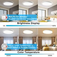 Dllt 24W Dimmable Led Flush Mount Ceiling Light Fixture With Remote Golden 13Inch 3000K6000K Light Color Adjustable Modern Ul