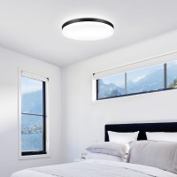 Dllt Dimmable Led Flush Mount Ceiling Light Fixture With Remote Black 13Inch 24W 3000K6000K Light Color Adjustable Modern Ult