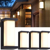 Yongjishun 4 Pack Outdoor Led Wall Lights,Outsize 18W Wall Lights 3000K Warm White Aluminum Body Acrylic Cover Waterproof Ip65 Led Wall Light For House Patio Garage Garden.