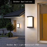 Yongjishun 4 Pack Outdoor Led Wall Lights,Outsize 18W Wall Lights 3000K Warm White Aluminum Body Acrylic Cover Waterproof Ip65 Led Wall Light For House Patio Garage Garden.