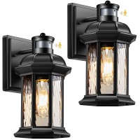 Vianis Motion Sensor Outdoor Wall Lights 2Pack Black Outdoor Light Fixture Exterior Lights For House Front Porch Light Lante