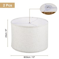 Patikil Drum Lamp Shades Set Of 2 13X13X9 Linen Round Lamp Shade For Table Lamps Easy Assembly Lampshade For Table Lamps