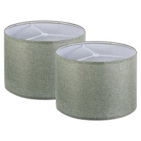 Patikil Drum Lamp Shades Set Of 2 13X13X9 Linen Round Lamp Shade For Table Lamps Easy Assembly Lampshade For Table Lamps