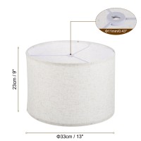 Patikil Drum Lamp Shades 13X13X9 Linen Round Lamp Shade For Table Lamps Easy Assembly Lampshade For Table Lamps Floor Lam