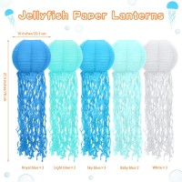 Retisee Set Of 12 Jellyfish Paper Lanterns Mermaid Hanging Lantern Under The Sea Party Decorations For Birthday Ocean Theme Part