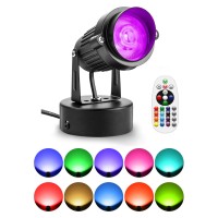 Zuckeo 10W Led Spot Lights Indoor Rgbw Color Changing Uplighting Indoor With Remote 120V Christmas Spotlight Up Lights Plug In