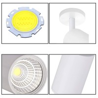 Pehub 3W5W7W10W12W Led Cob Ceiling Light Adjustable Lamp Picture Spotlight Teahouse Black/White Shell High Brightness (Color : White-Warm Light_5W)