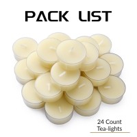 Natural Beeswax Tealight Candles 24 Pcs Organic Small Candle Natural Scent Smokeless Clean Burningwhite