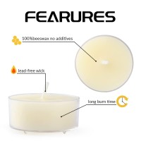 Natural Beeswax Tealight Candles 24 Pcs Organic Small Candle Natural Scent Smokeless Clean Burningwhite