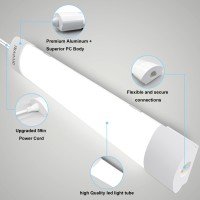 Invovni Linkable Led Tube Light,Led In Under-Counter Light Fixtures, 2Ft/18W,Ip66 Waterproof Plug In Ceiling Light,5000K For Outdoor Shop,Garage,Car Wash,And Closet,Plug And Switch Included(2Pcs)