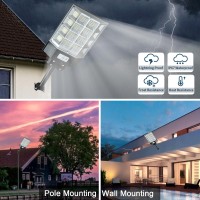 Waitscher Solar Street Light Outdoor Motion Sensor Light With App 2500W 300000Lm Waterproof Flood Light Dusk To Dawn 2 Packs