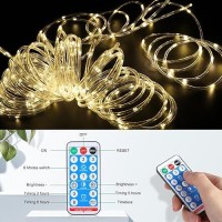 Wind Star Solar Rope Lights Outdoor 72Ft 200 Led Solar Powered Rope String Lights With Remote Control 8 Modes Ip67 Waterproof