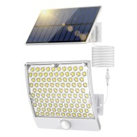 Kingband Outdoor Solar Lights, 105 Led Solar Motion Sensor Flood Lights, Ip65 Waterproof, Light Up Your Night For Front Door Shed Patio Barn Garden Garage (White, 1 Pack)