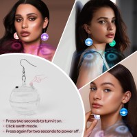 Rahan Led Earrings Disco Ball 16 Colors Lightrechargeable Light Projecting Light Up Earrings For Women Dance Party Halloween Co