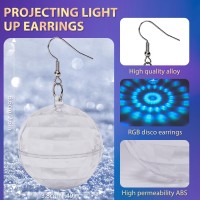 Rahan Led Earrings Disco Ball 16 Colors Lightrechargeable Light Projecting Light Up Earrings For Women Dance Party Halloween Co