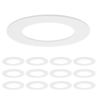 Maxxima 12 Pack 4 In Goof Rings For Recessed Lights Can Or Canless Lighting Round Downlight Trim Ring Outer Diameter 67 I