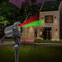 Sunfucan Laser Christmas Projector Lights Outdoor Outdoor Garden Laser Lights Landscape Lights With Red And Green Stars Ip65